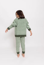 GREEN STRIPED PAJAMA SET