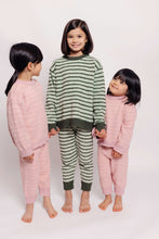 GREEN STRIPED PAJAMA SET