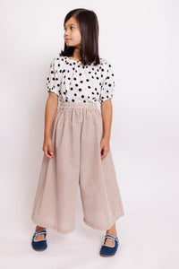 WIDE LEG GINGHAM PANTS