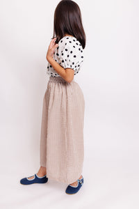 WIDE LEG GINGHAM PANTS