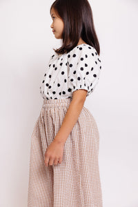 WIDE LEG GINGHAM PANTS