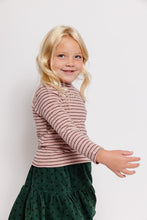 STRIPED MOCK NECK TOP