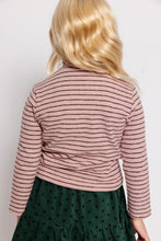STRIPED MOCK NECK TOP