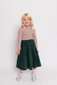 STRIPED MOCK NECK TOP