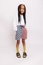RED AND BLUE CHECKERBOARD SHORTS