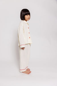 RED BUTTON PAJAMA SET