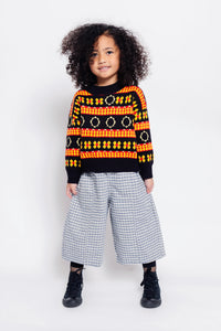WIDE LEG GRID PANTS