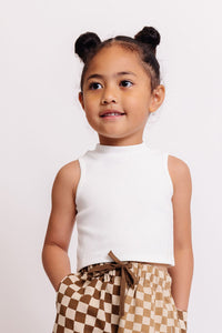 WHITE CROP TANK