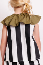 BLACK AND WHITE STRIPED TOP AND BOTTOM SET