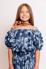 FLORAL PRINT CHAMBRAY TOP AND BOTTOM SET