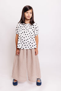 WIDE LEG GINGHAM PANTS