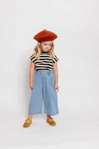 CREAM AND NAVY STRIPED SHIRT AND SHORTS SET