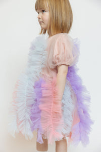 GATHERED TULLE DRESS