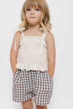 EYELET SMOCKED TOP