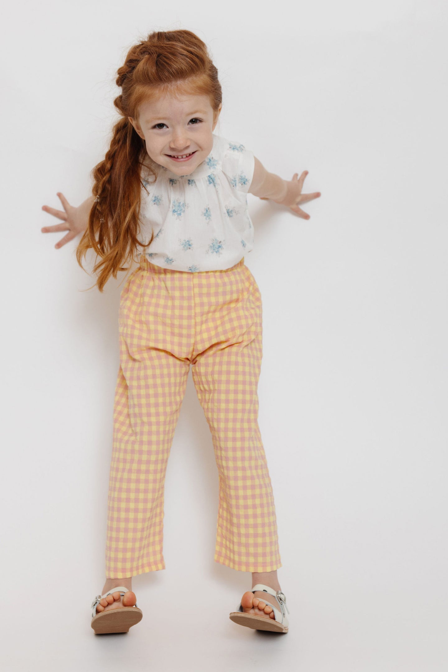 PINK AND YELLOW GINGHAM PANTS