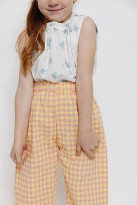 PINK AND YELLOW GINGHAM PANTS