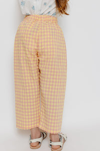 PINK AND YELLOW GINGHAM PANTS