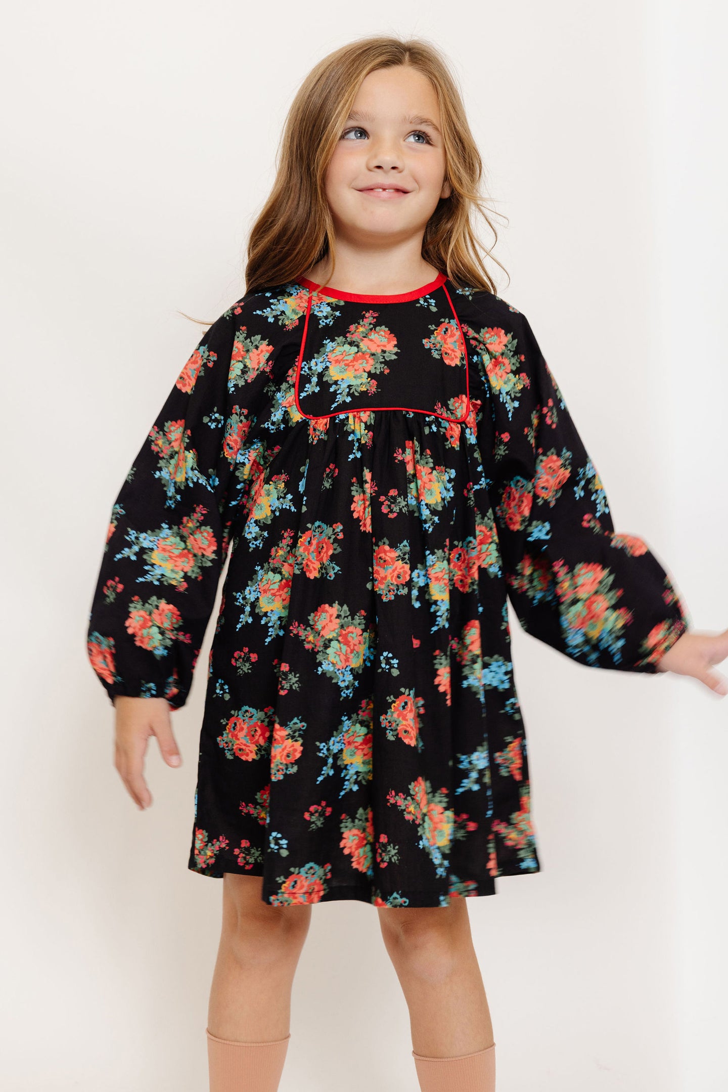 BLACK FLORAL PRINT DRESS