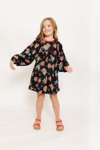 BLACK FLORAL PRINT DRESS