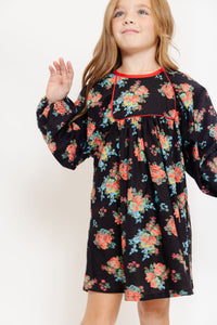 BLACK FLORAL PRINT DRESS