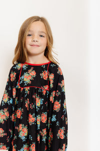 BLACK FLORAL PRINT DRESS