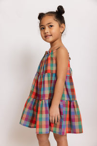 RAINBOW CHECK DRESS