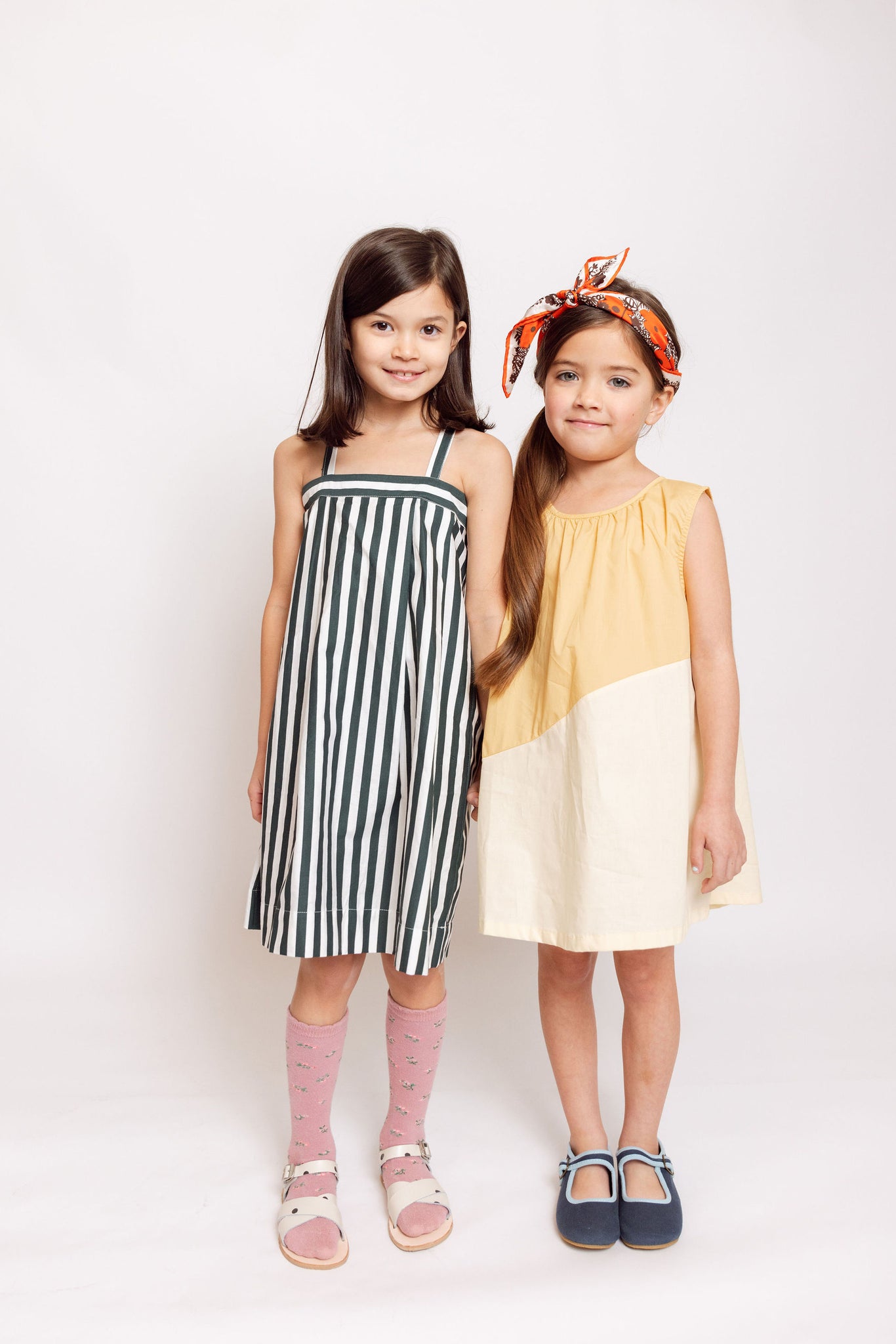 STRIPED BOX PLEAT DRESS