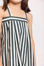 STRIPED BOX PLEAT DRESS