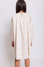 FLORAL PRINT DRESS WITH EYELET SKIRT/COLLAR