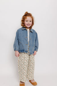 PLEATED FLORAL PRINT PANTS