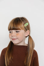GREEN AND WHITE CHECKERBOARD BRASS HAIR CLIP