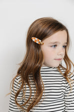CAMEL AND WHITE CHECKERBOARD BRASS HAIR CLIP