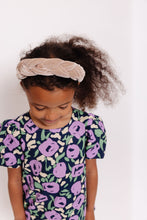 TAUPE VELVET BRAIDED HEADBAND