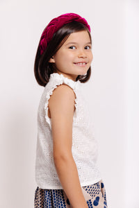 MAGENTA VELVET BRAIDED HEADBAND