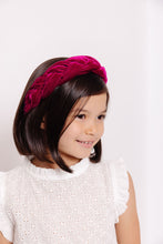 MAGENTA VELVET BRAIDED HEADBAND